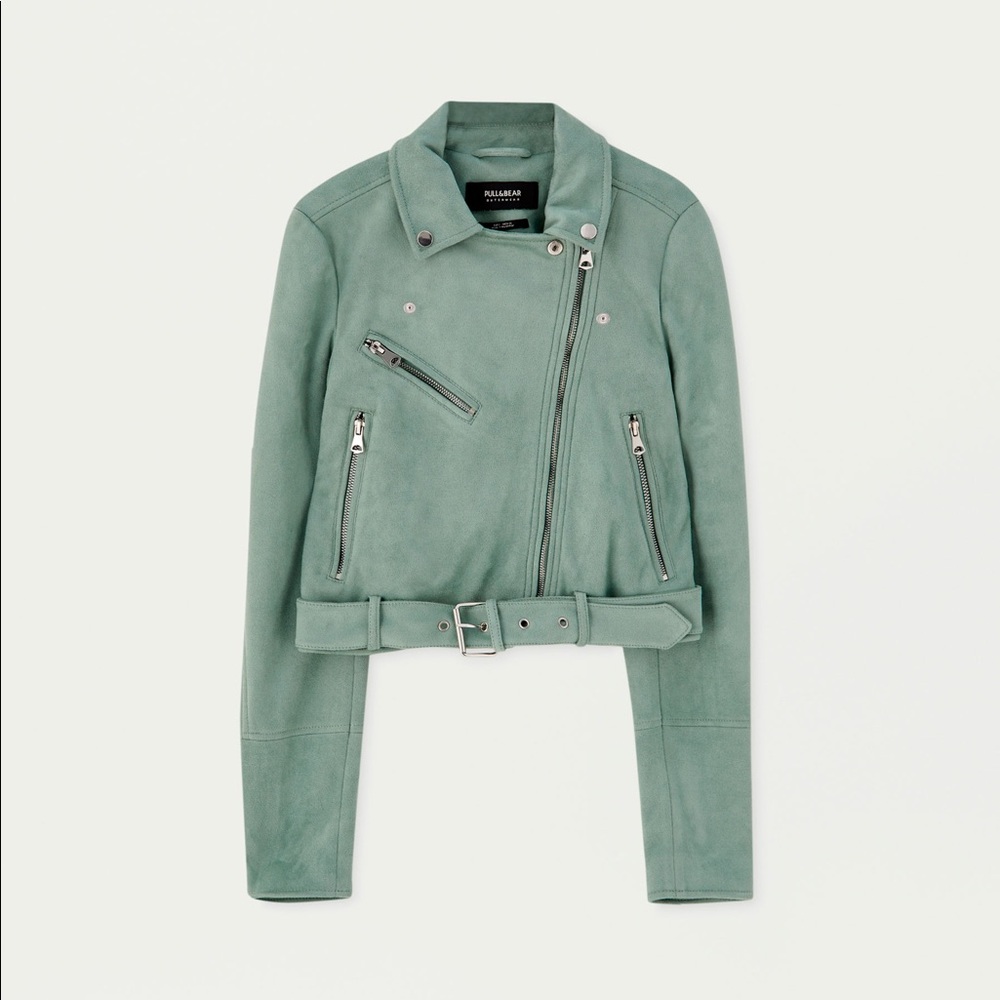 🆕Pull&Bear Faux suede biker jacket - Picture 4 of 7